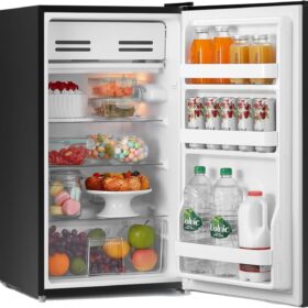COMFEE RCD133WH2(E) | 131L Under Counter Larder Fridge – Freestanding Black Refrigerator