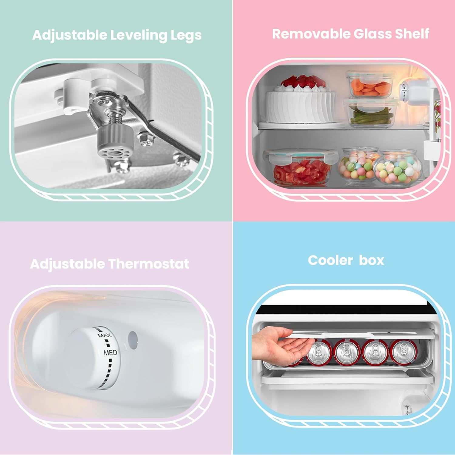 COMFEE RCD133WH2(E) | 131L Under Counter Larder Fridge - Freestanding Black Refrigerator - Image 7