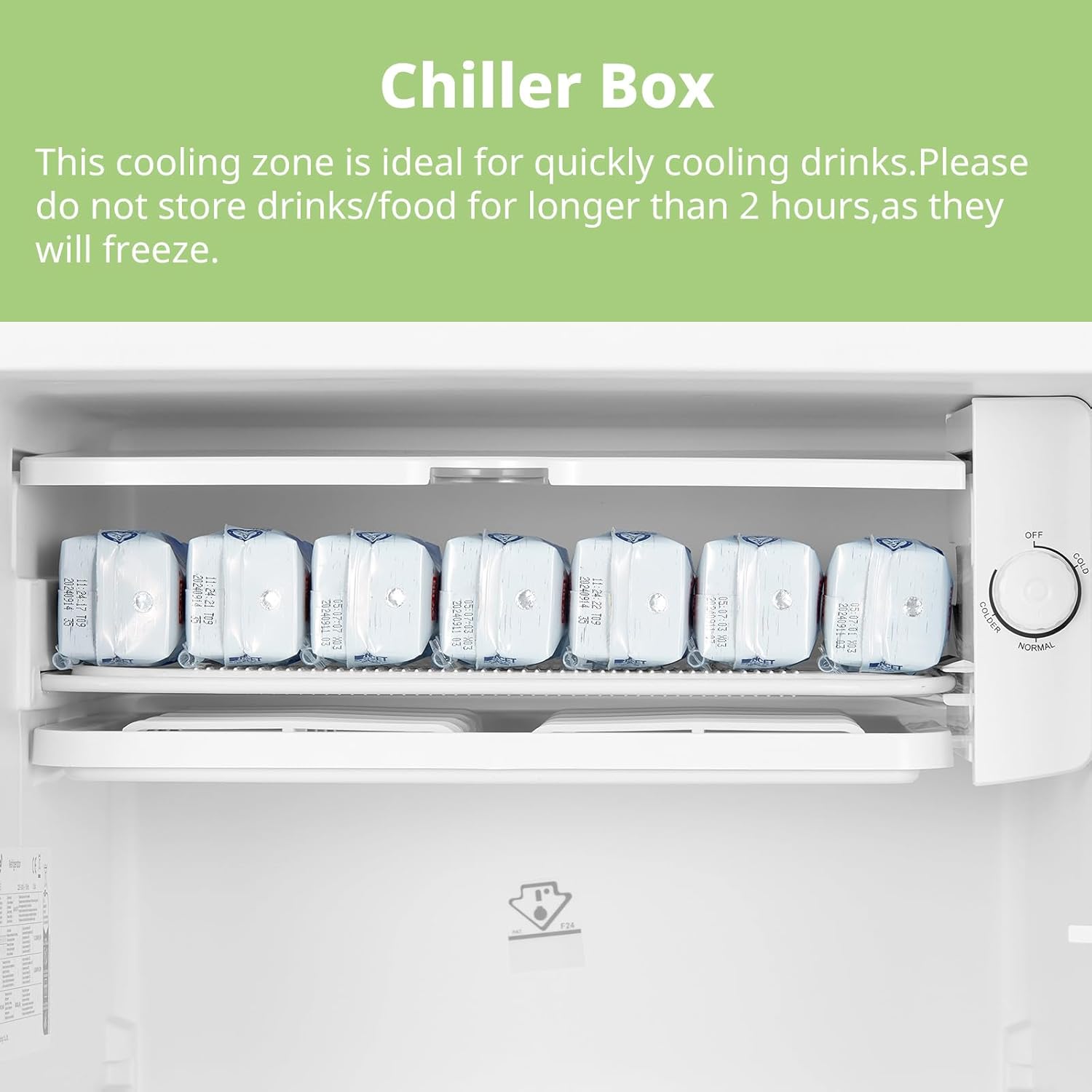 COMFEE RCD93BL2UKRT(E) | 93L Retro Under Counter Fridge - Vintage Style Black with Chiller Box - Image 4