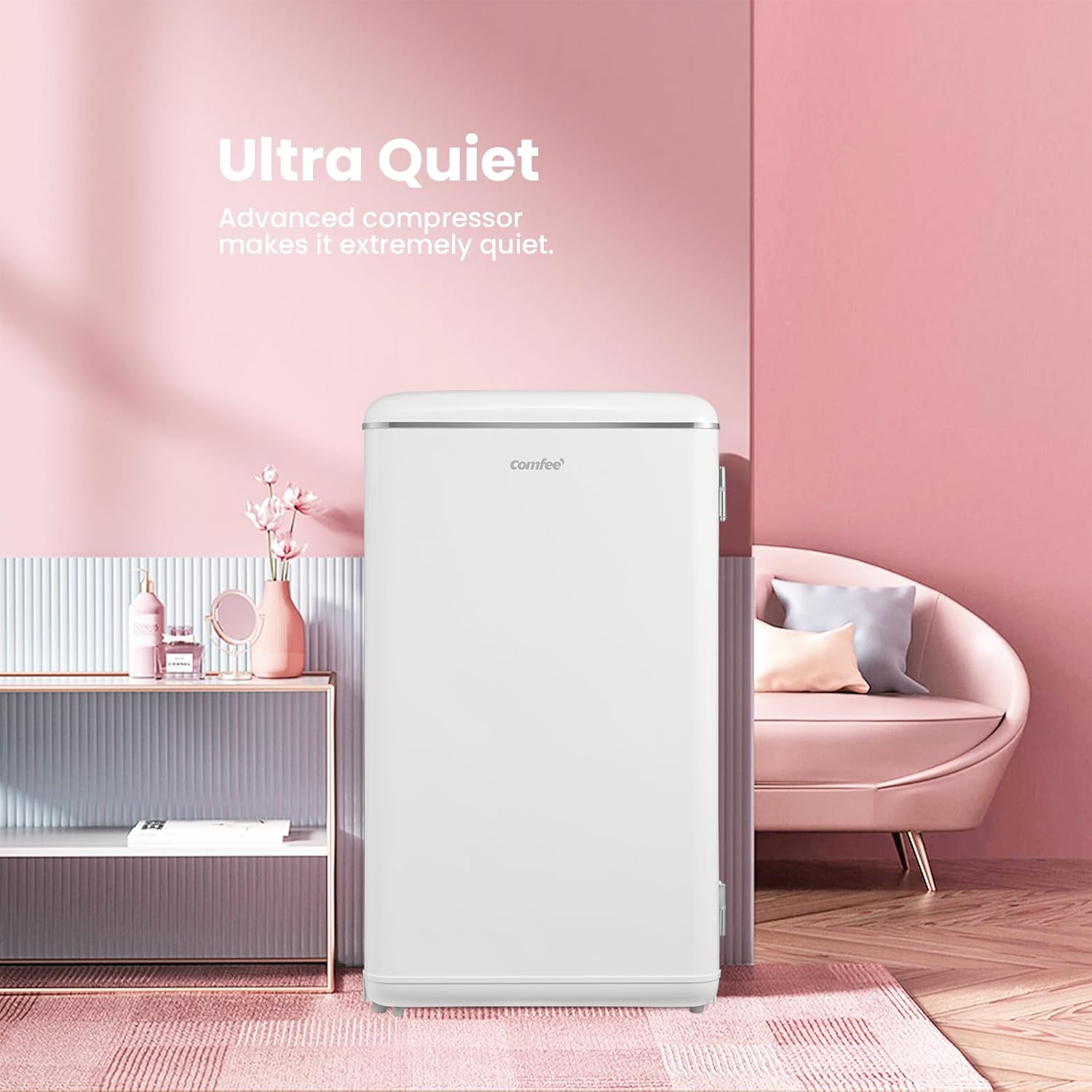 COMFEE RCD93BL2UKRT(E) | 93L Retro Under Counter Fridge - Vintage Style White with Chiller Box - Image 9