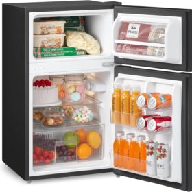 COMFEE RCT87WH1(E) | 87L Compact Under Counter Fridge Freezer – Freezer-on-Top Black