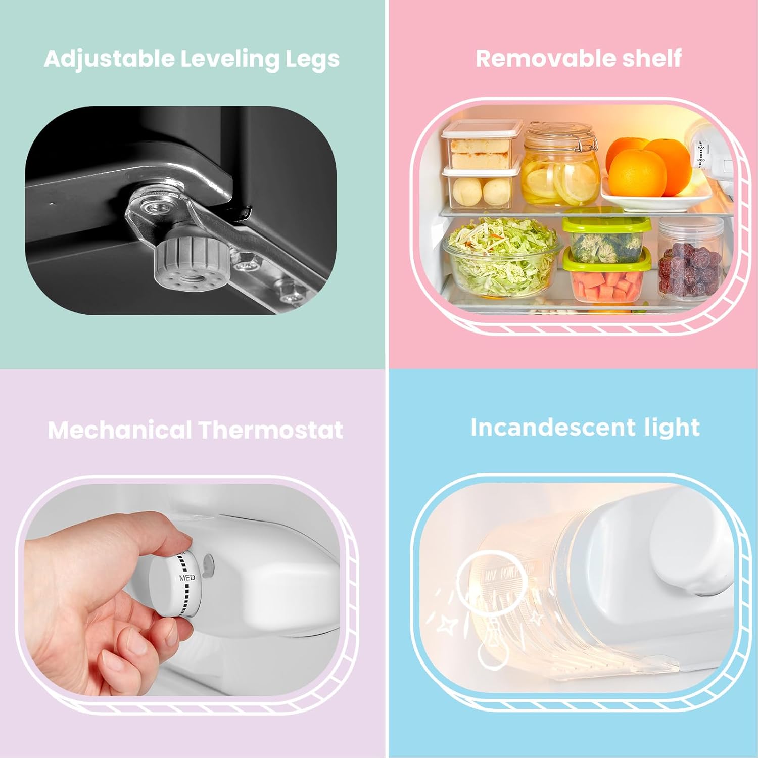 COMFEE RCT87WH1(E) | 87L Compact Under Counter Fridge Freezer - Freezer-on-Top Black - Image 7