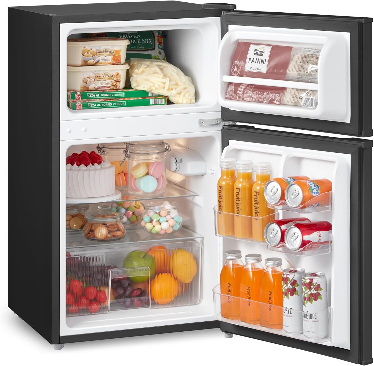 COMFEE RCT87WH1(E) | 87L Compact Under Counter Fridge Freezer - Freezer-on-Top Black
