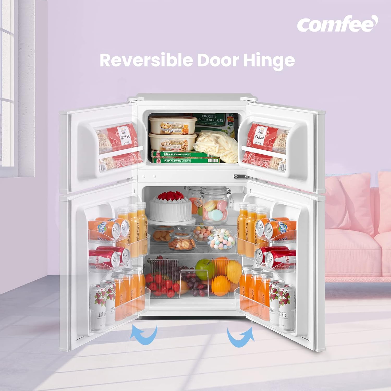 COMFEE RCT87WH1(E) | 87L Compact Under Counter Fridge Freezer - Freezer-on-Top White - Image 6