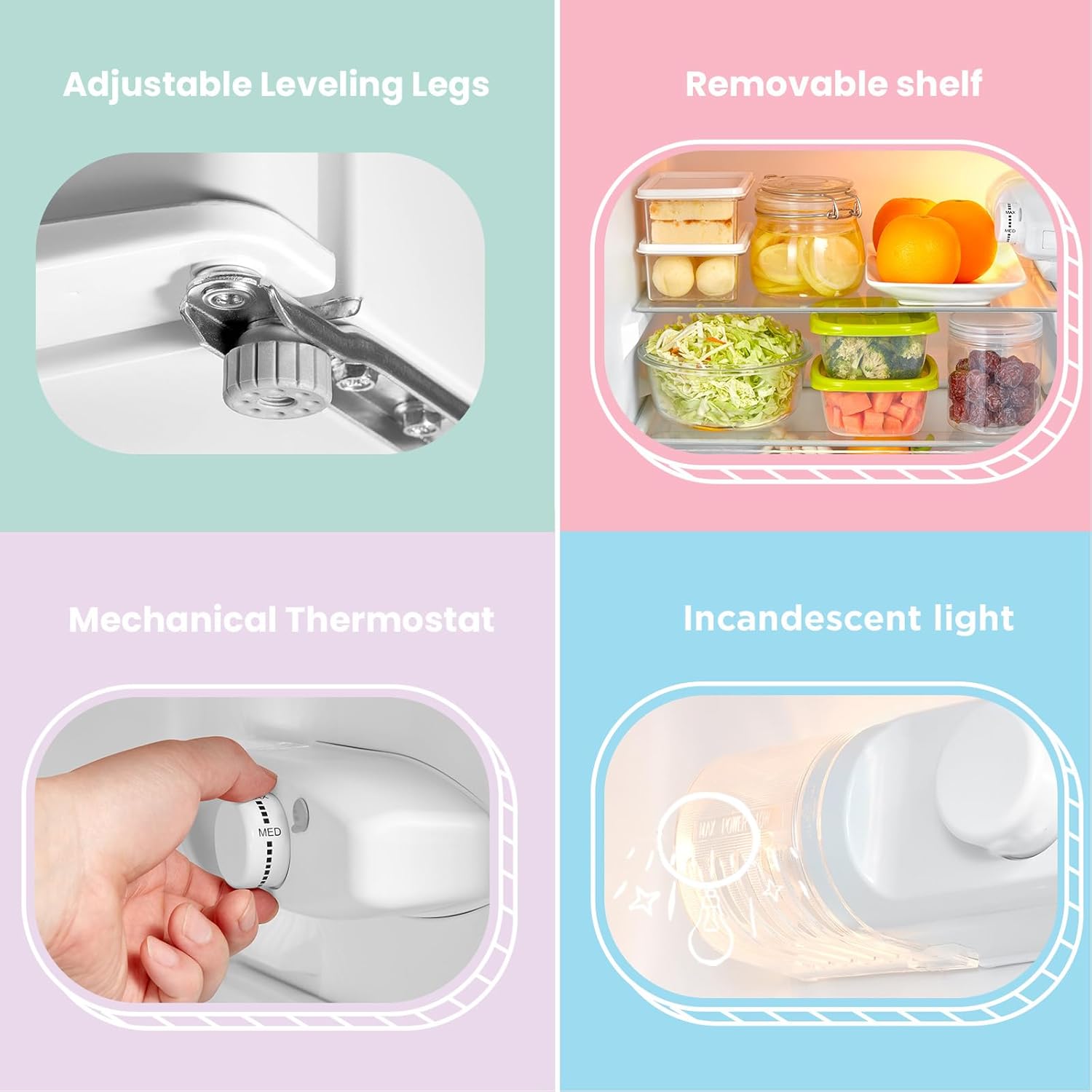 COMFEE RCT87WH1(E) | 87L Compact Under Counter Fridge Freezer - Freezer-on-Top White - Image 5