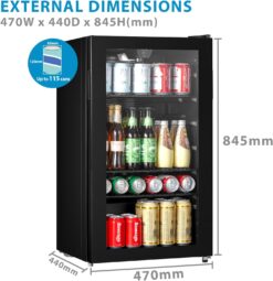 COMFEE' RCZ99BG2(E) Beer & Drinks Fridge 93L | Holds 115 Cans | Under Counter