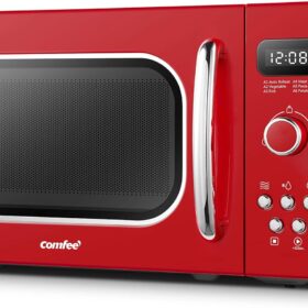 COMFEE’ 20L Retro Microwave | 800W with 8 Auto Presets – Passionate Red