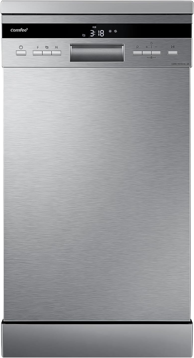 COMFEE' Slimline 45cm Stainless Steel | 44dB Quiet Dishwasher