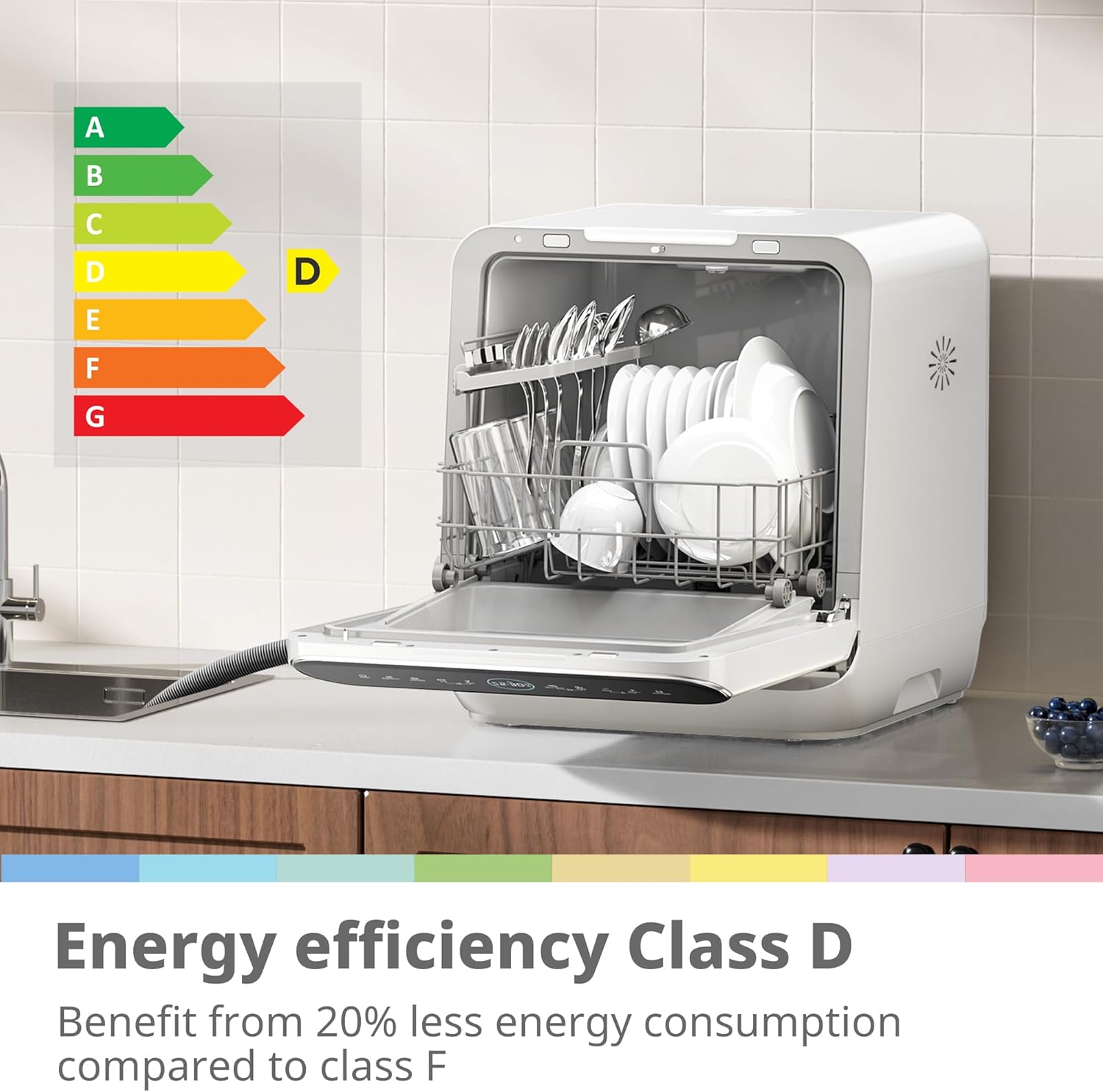 COMFEE' Table Top Dishwasher | 7+3 Programs, No Plumbing, 6L Water Tank - Image 4