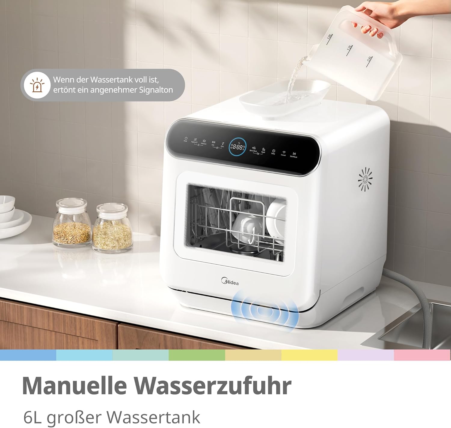 COMFEE' Table Top Dishwasher | 7+3 Programs, No Plumbing, 6L Water Tank - Image 6