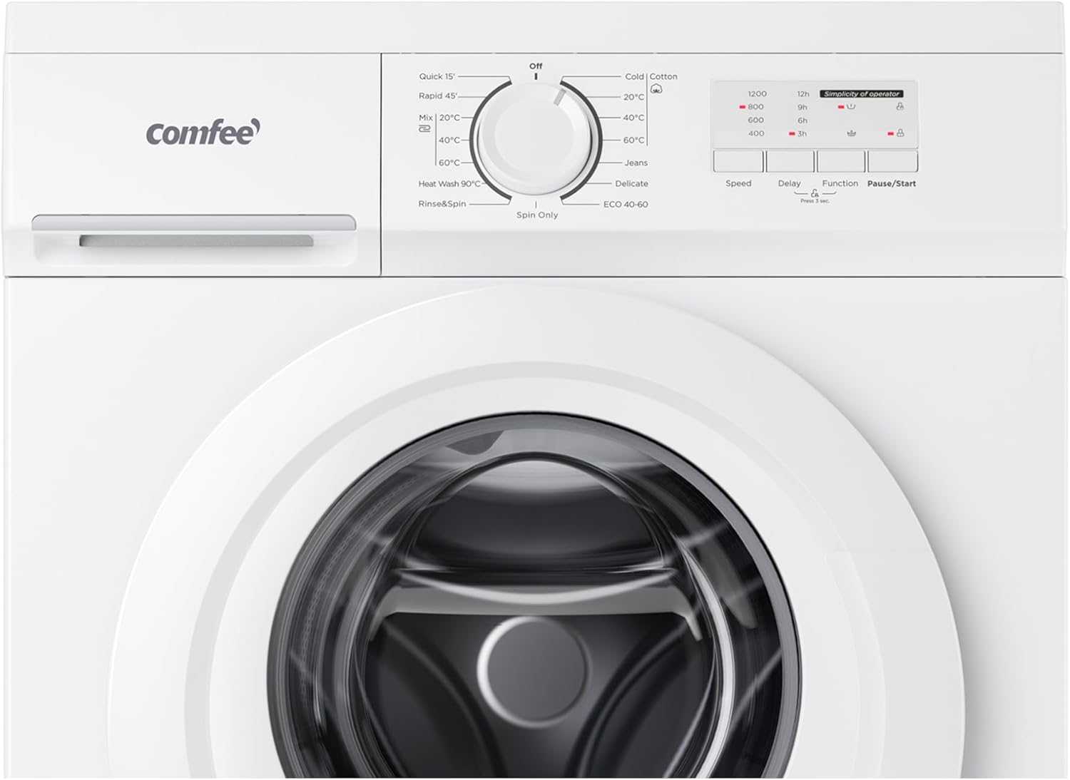 COMFEE' 7KG Freestanding Washing Machine | Ultra-Slim 40cm with 1200RPM & Heat Wash 90°C - Image 3