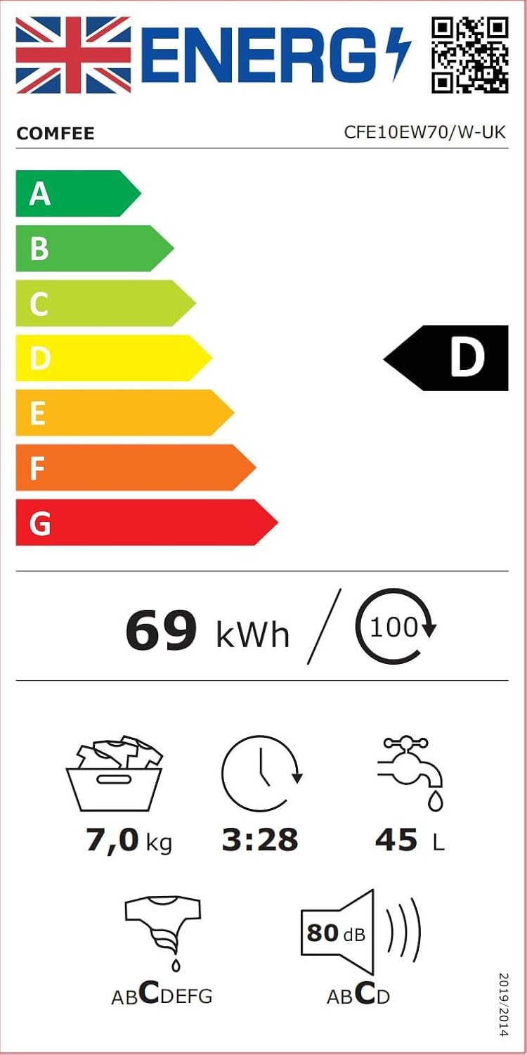 COMFEE' 7KG Freestanding Washing Machine | Ultra-Slim 40cm with 1200RPM & Heat Wash 90°C - Image 10