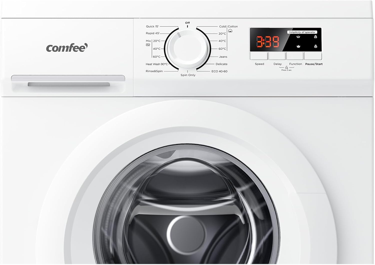 COMFEE' 8KG Freestanding Washing Machine | 1400RPM Steam Wash with BLDC Inverter Motor - Image 2