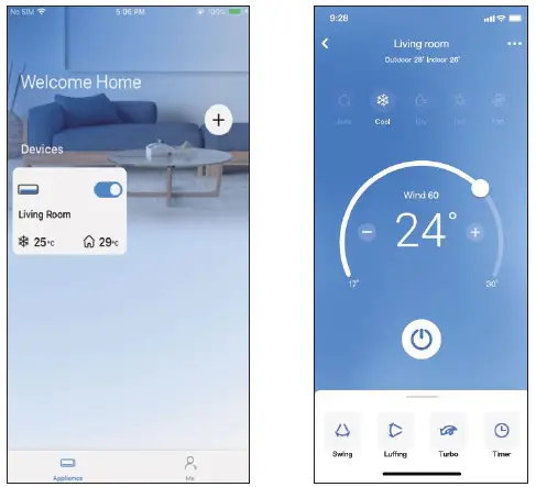 Écran d'ajout des équipements Comfee dans l'application NetHome Plus