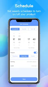 Programmation des plages de fonctionnement dans l'application NetHome Plus Comfee